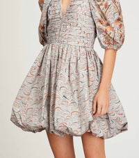 Ulla Johnson - Gwen V-Neck Puff Sleeve Pleated Mini Dress