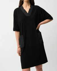 Joseph Ribkoff - Notched V-neck Half Sleeve Shift Dress