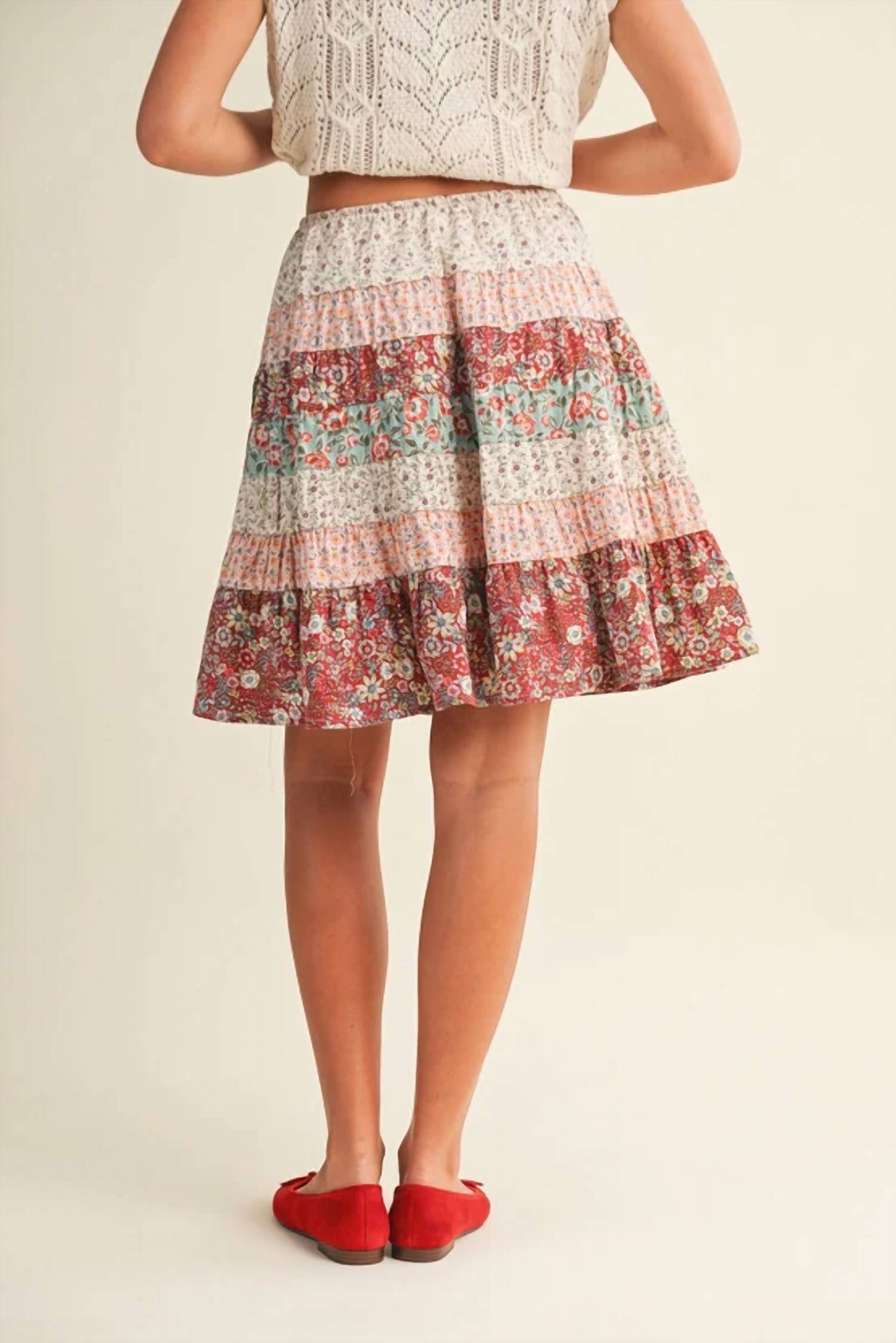 Mustard Seed - Patchwork Mini Skirt