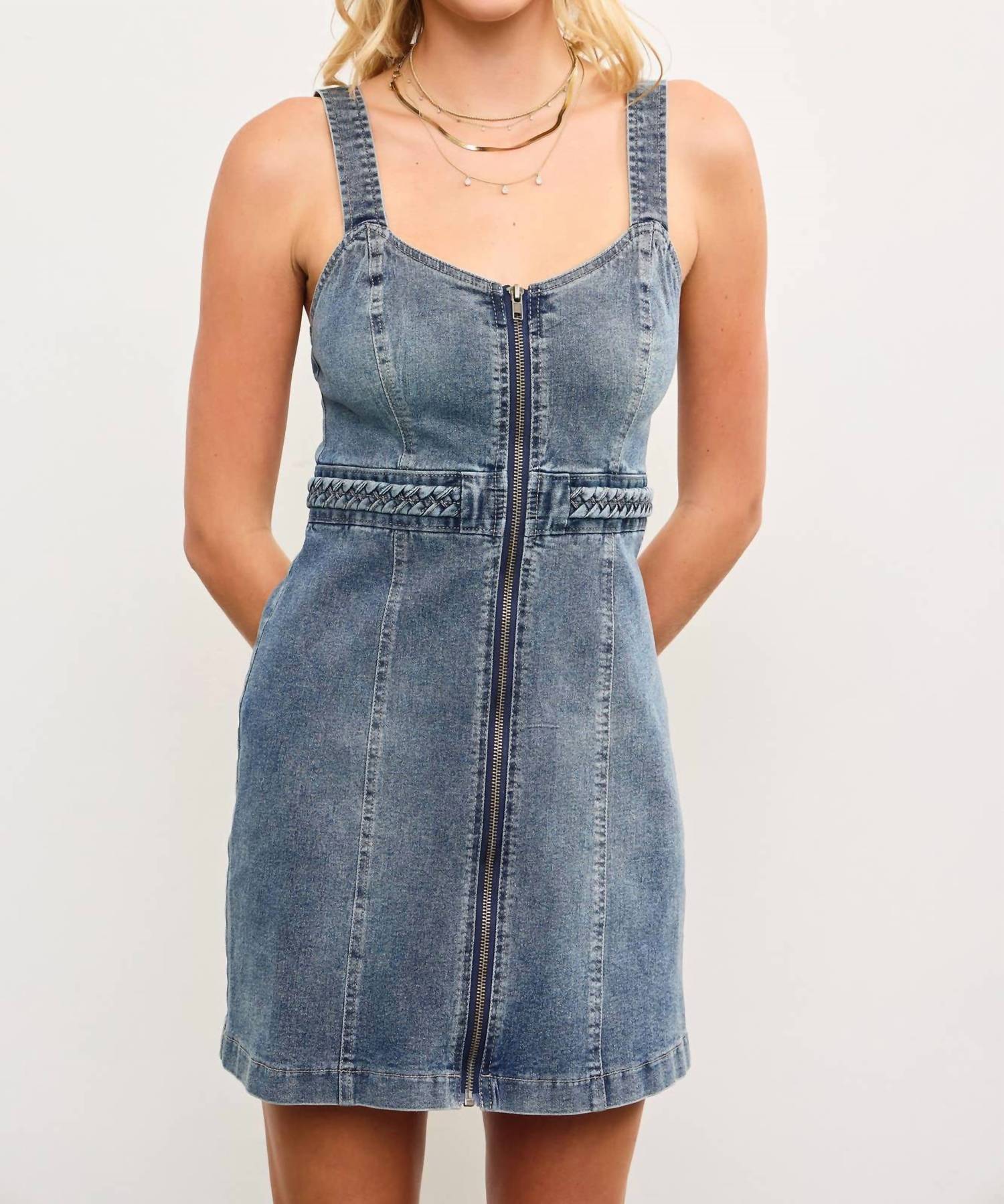 Mustard Seed - Carrie Zip Front Denim Dress