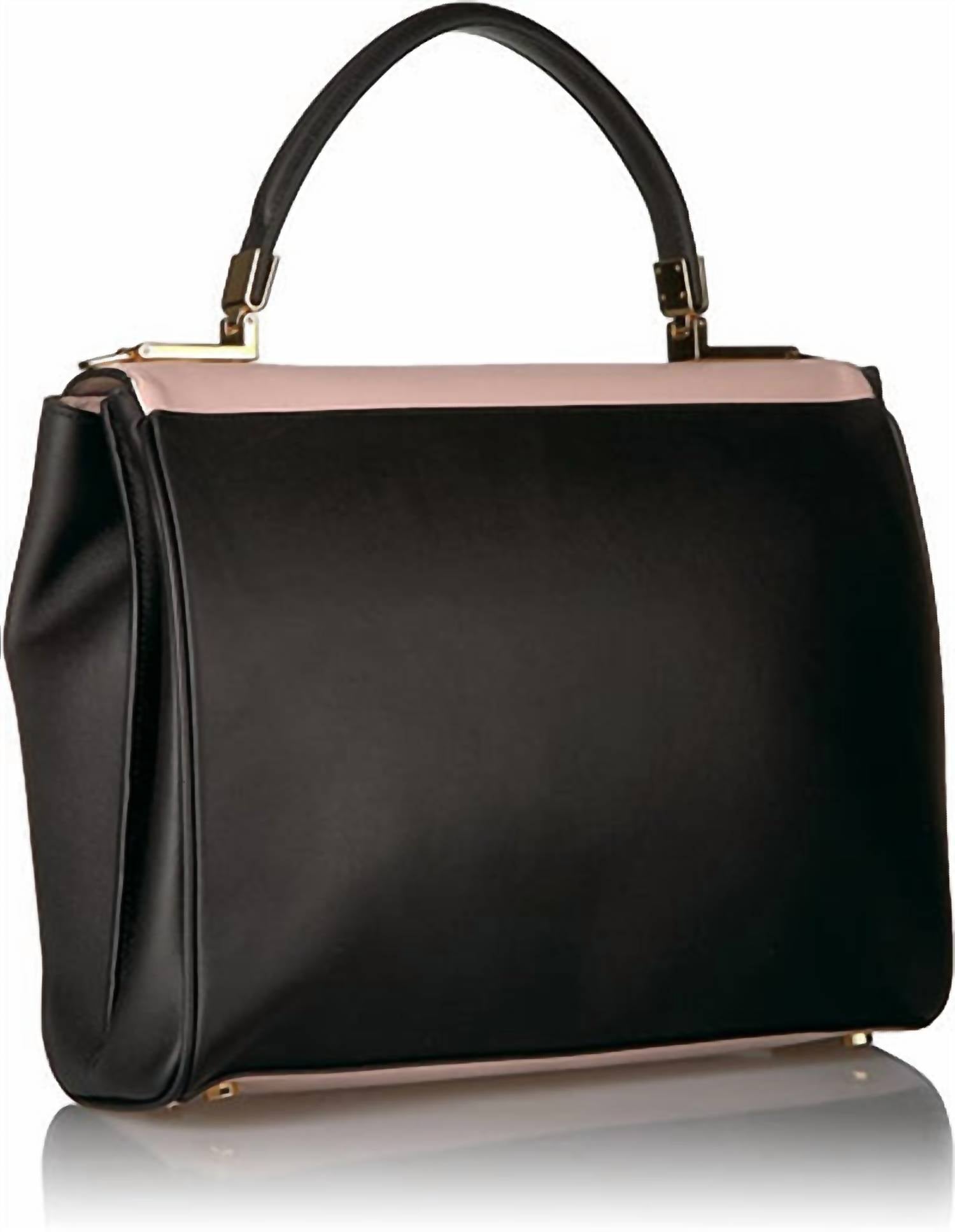Luana Italy Women's Giorgia Satchel in pink black - women's bag - detail view