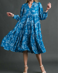 Umgee - Tiered Floral Print Tiered Dress