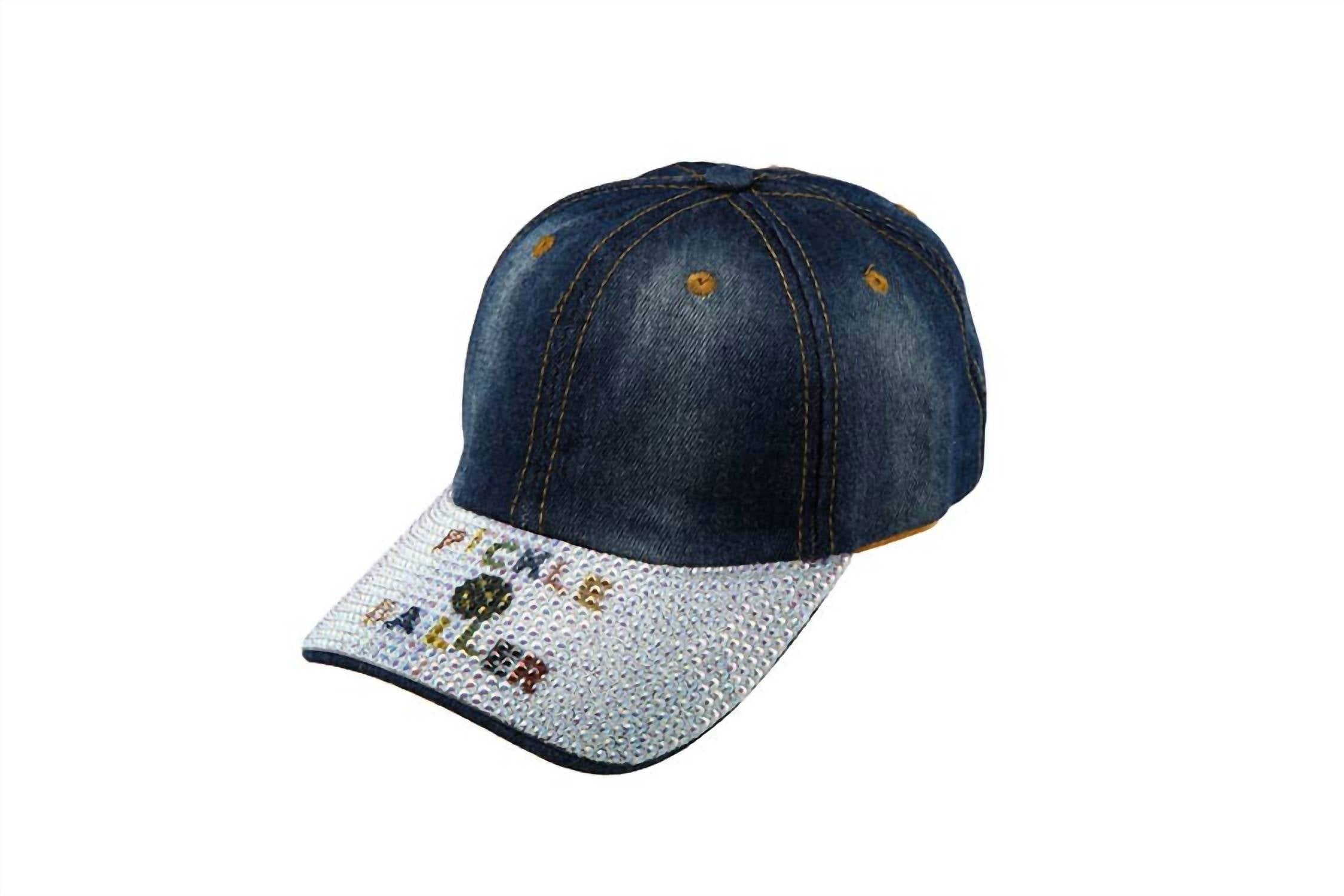 Nima Accessories - Women's Pickle Baller Denim & Sparkles Baseball Cap