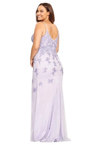 FAVIANA Lace Tulle Gown in periwinkle - women's dress - alternate view