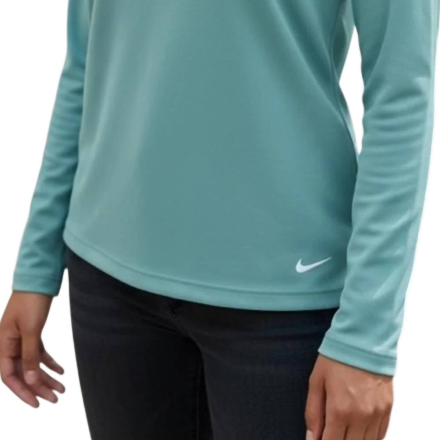 NIKE Women's Long Sleeve Polo in aqua - women's long sleeve top - alternate view