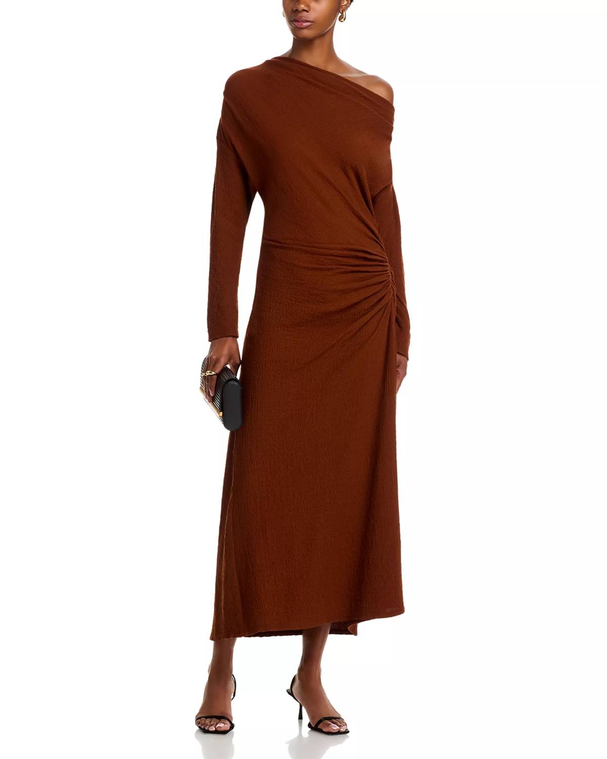 A.L.C. Piper One Shoulder Dress in brunette - women's dress