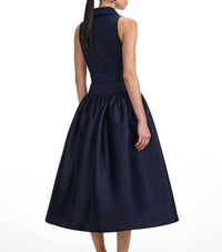 Self-Portrait - Belted Twill Midi Dress