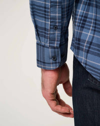 TravisMathew Cloud Flannel Plaid Shirt in bering sea sleet - men's shirt - view 5