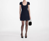 Self-Portrait - Textured Boucle Mini Dress