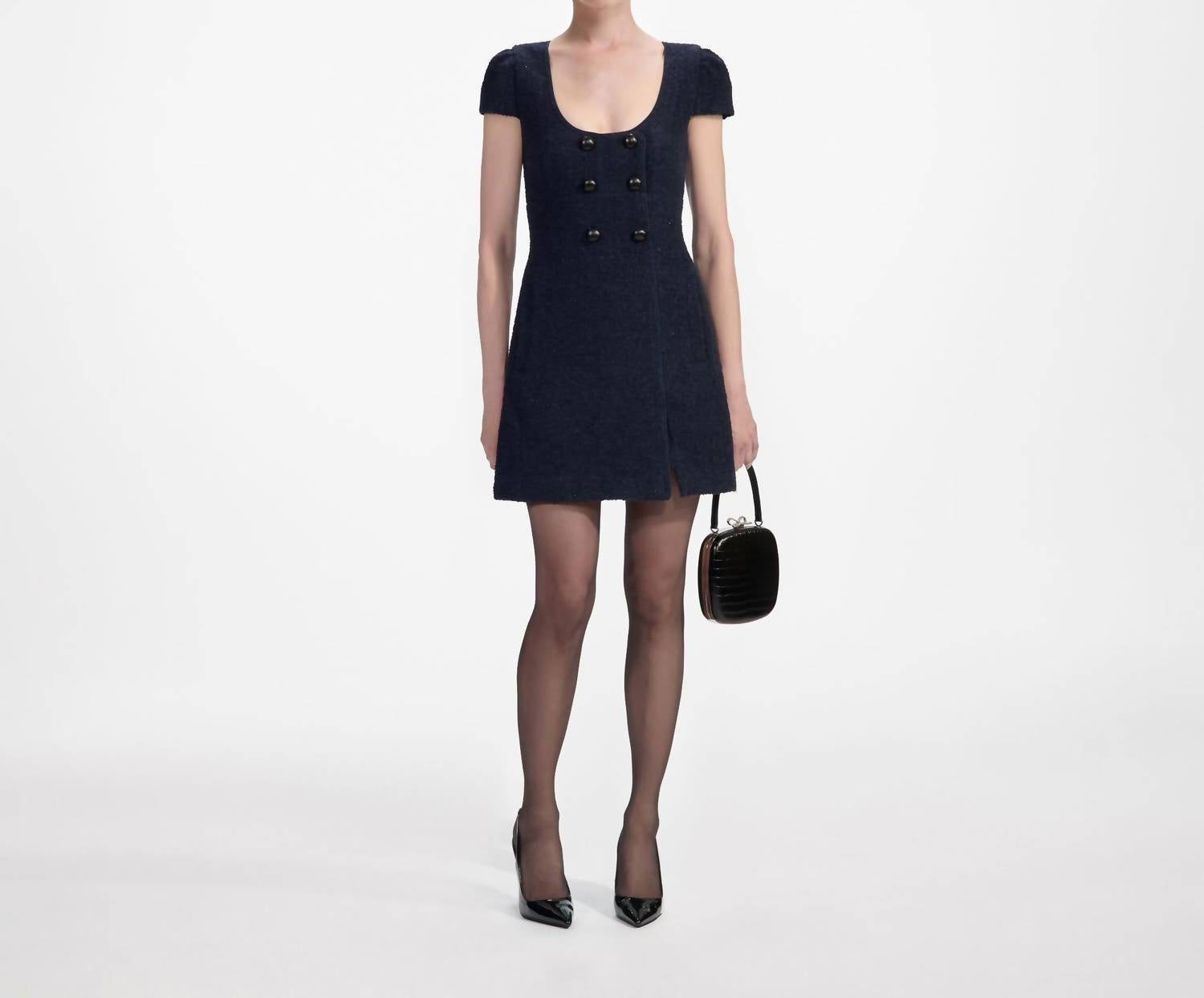 Self-Portrait - Textured Boucle Mini Dress
