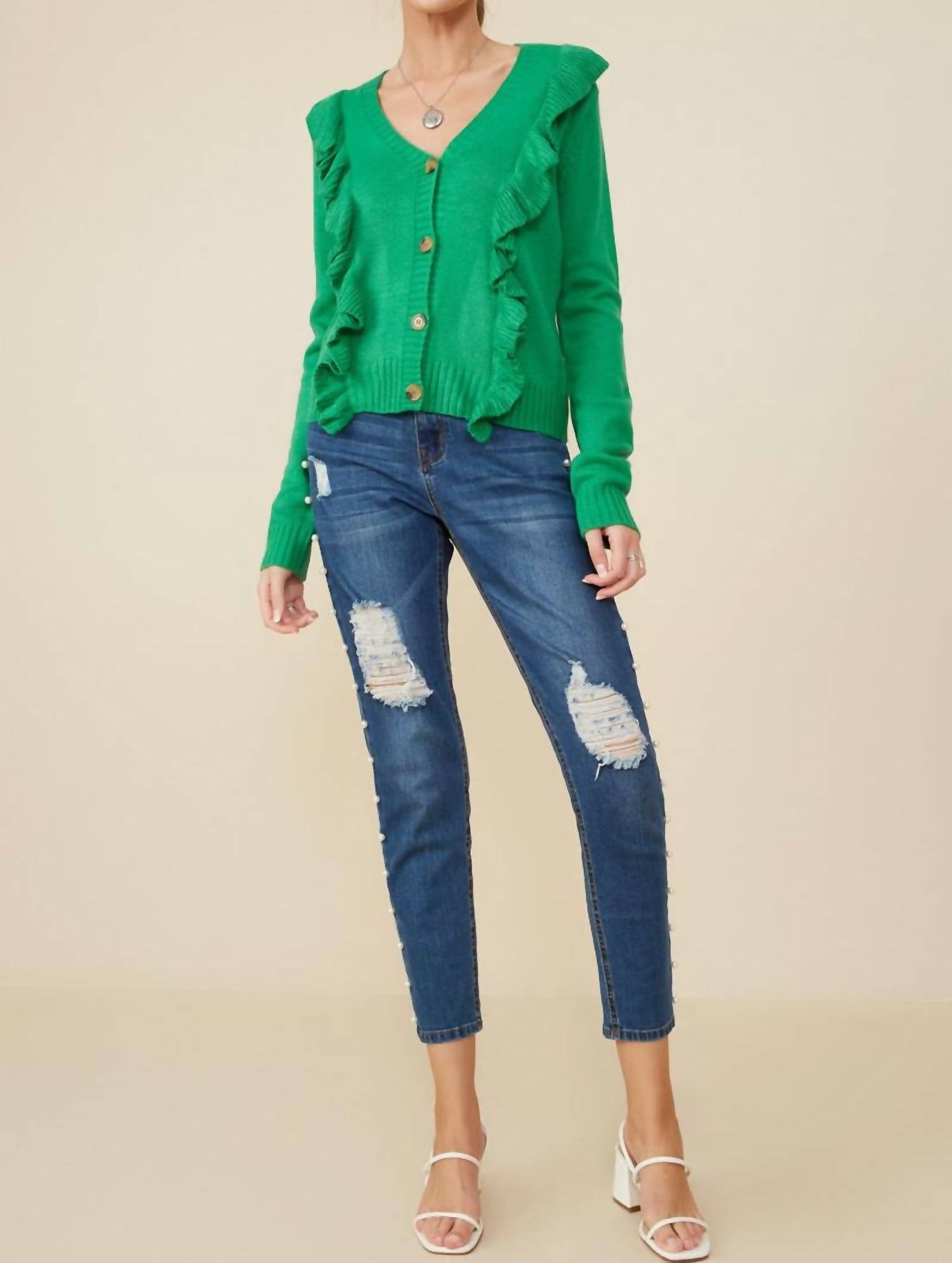 Hayden La - Ruffle Knit Cardigan