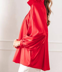 Adrienne - Morgan Ruffle Collar Satin Blouse