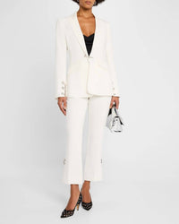 cinq a sept RHINESTONE PIN CROPPED KERRY PANT in ivory 1 - women's pants - view 4