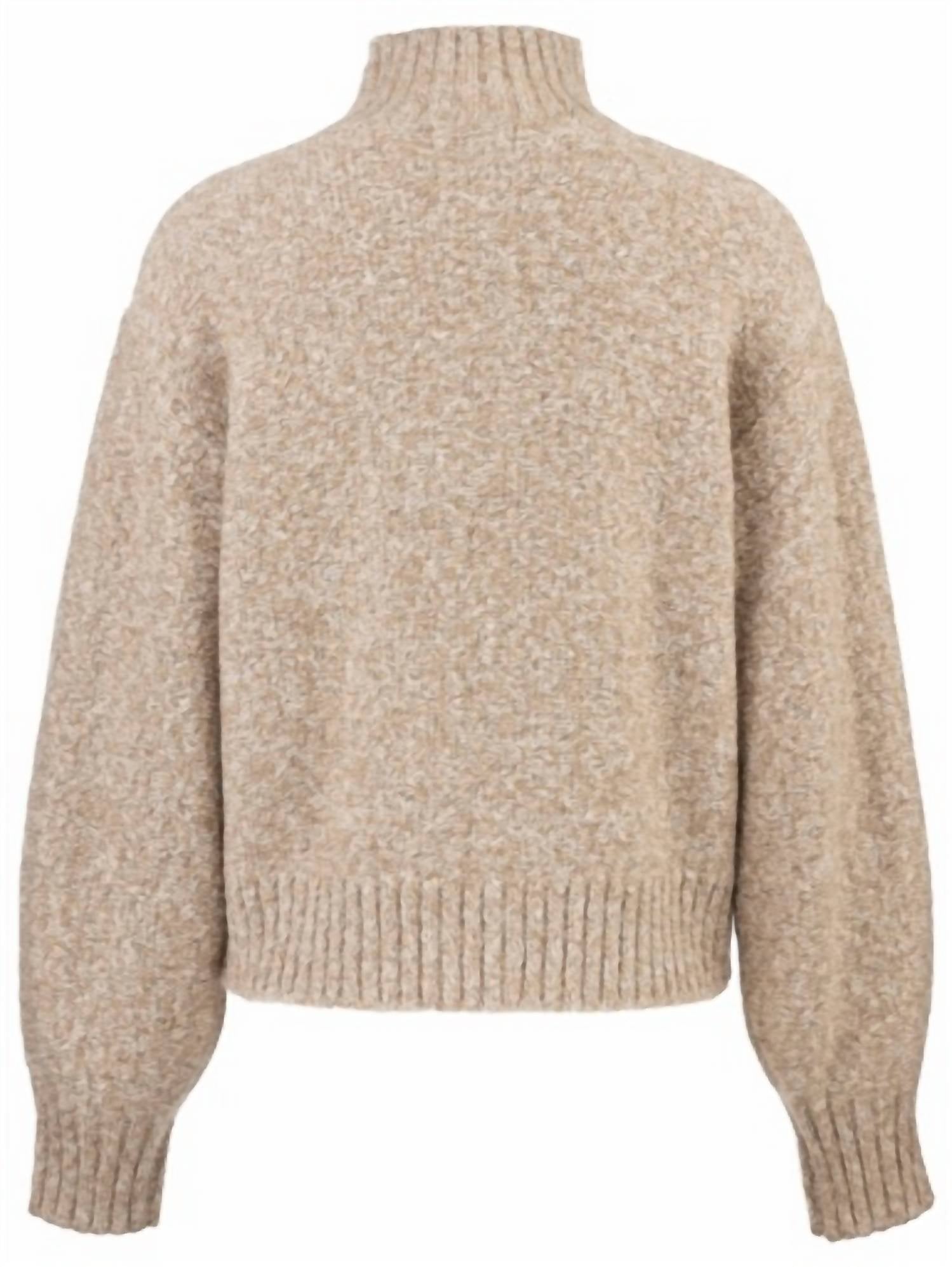 KUT FROM THE KLOTH Coryn Zip Front Sweater in stone - women's sweater - view 5