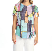 Jess & Jane - Burnout Round Hem Top
