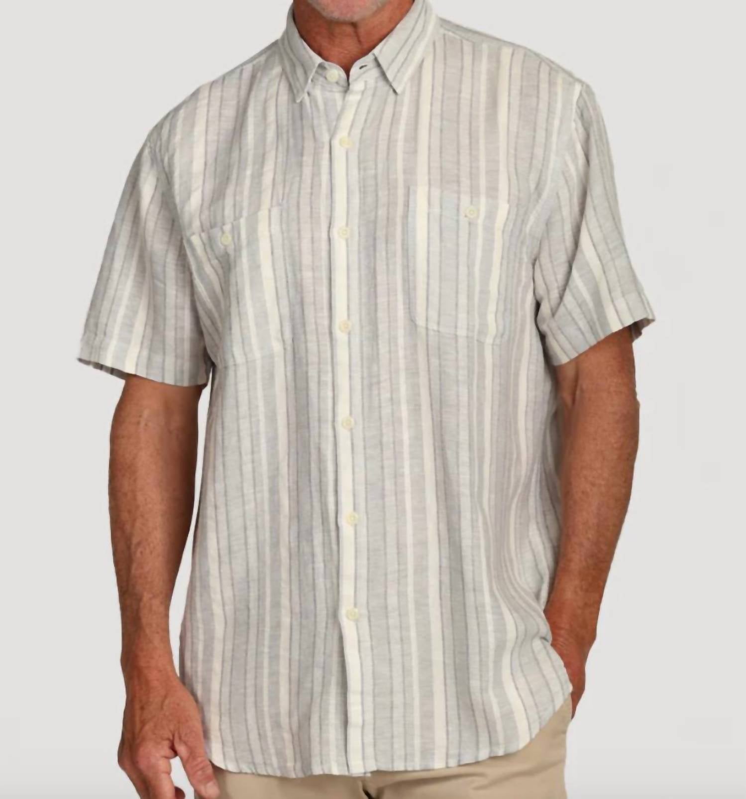 True Grit - Wyatt Short Sleeve Pocket Stripe Shirt