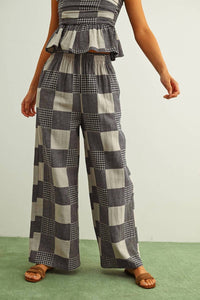 Miou Muse - Gingham Patch Effect Pants