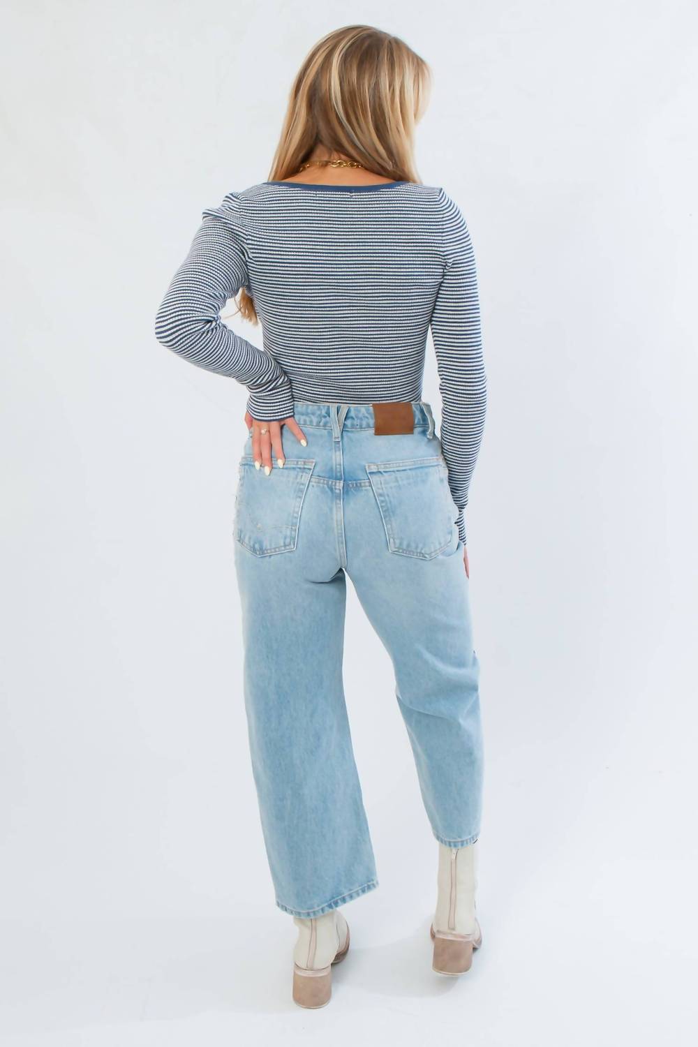 Hyfve - Before You Go Stripe Long Sleeve Crop Top