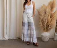 Young Threads - The Desert Wanderer Mixed Texture Tiered Palazzo Pant