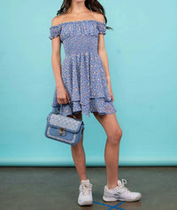 MISS BEHAVE GIRLS Floral Dress in sage blue - kids' dress - detail view