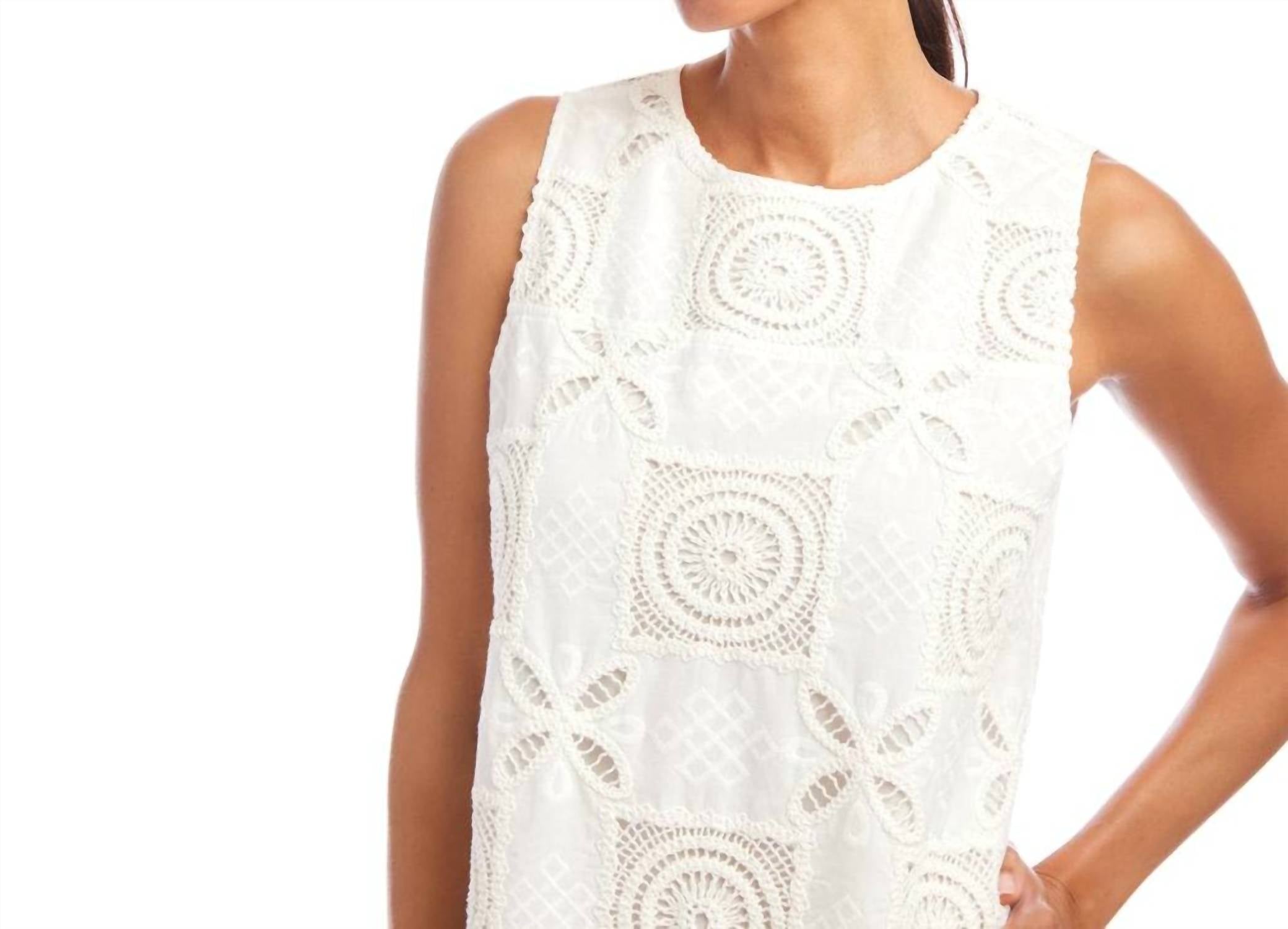 Karen Kane - Sleeveless Embroidered Shift Mini Dress