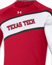 UNDER ARMOUR Men's Texas Tech Long Sleeve Shooter Shirt in red - men's long sleeve top - detail view