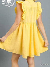 Umgee - Ruffle Sleeve Textured Babydoll Dress