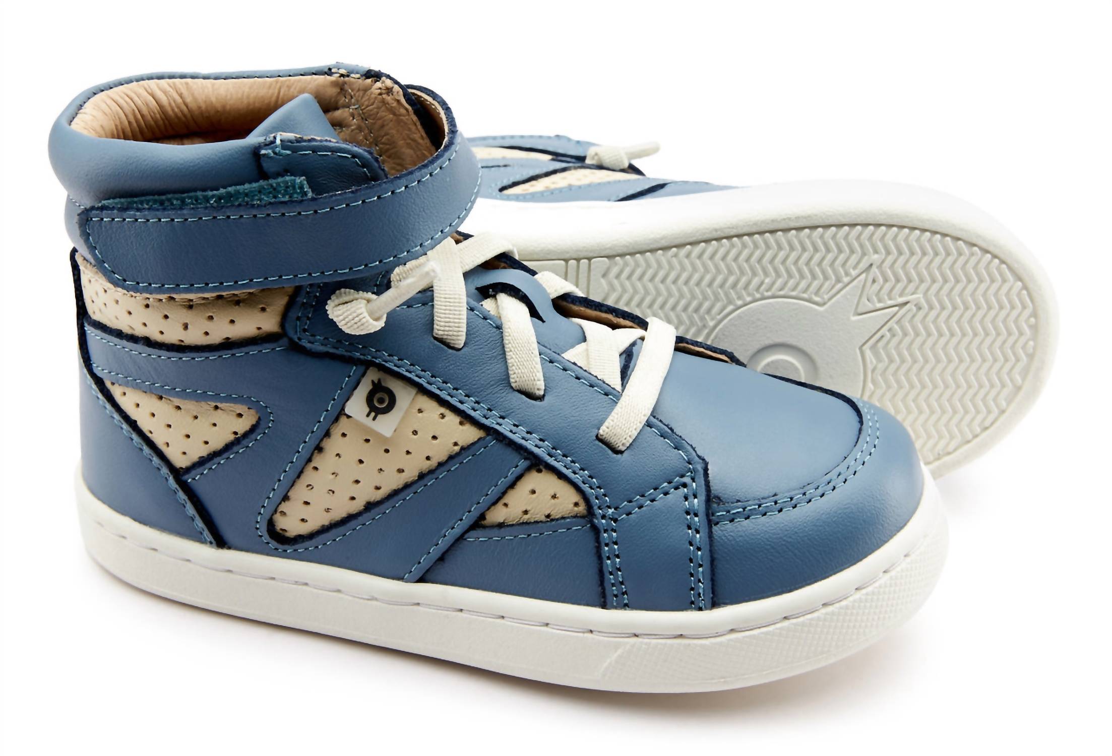 OLDSOLES Kid's 6148 The Squad Sneakers in indigo cream - kids' sneaker - detail view