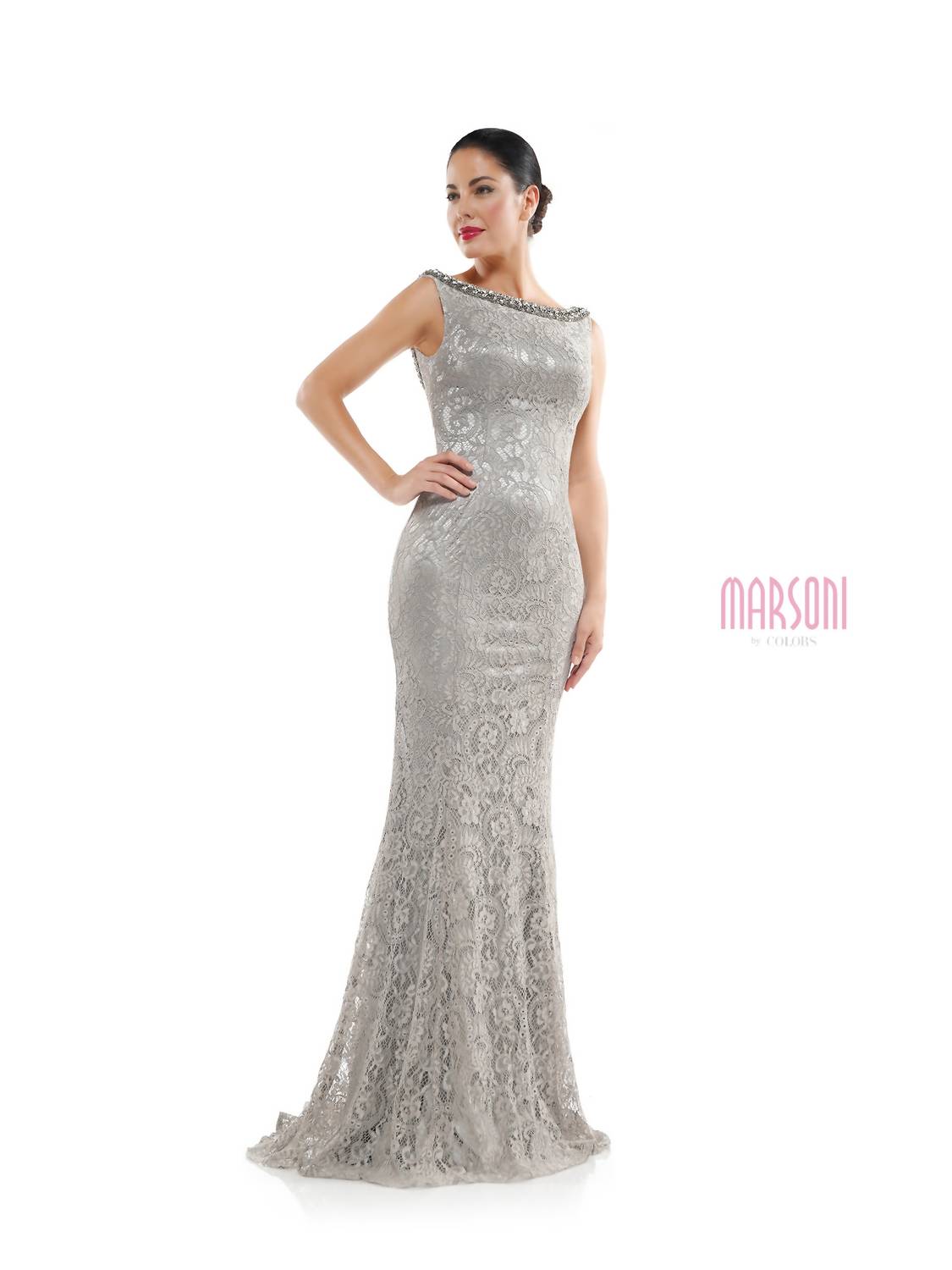 Marsoni By Colors - Boat Neck Lace Dress