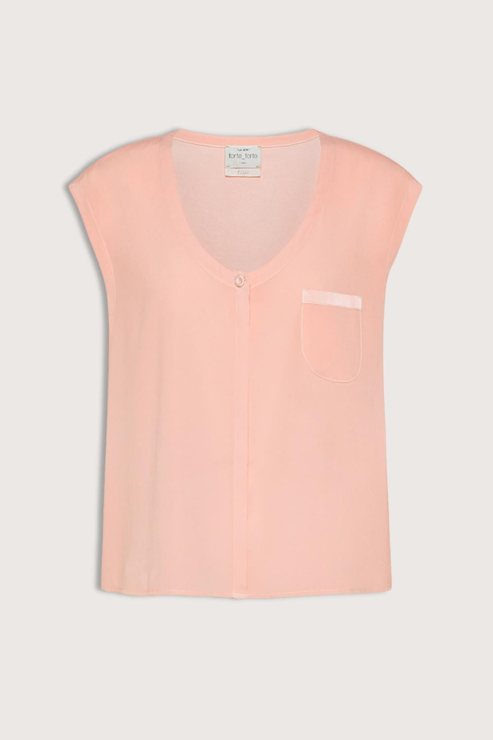 forte forte Women's Matte Stretch Silk Top in alba - women's blouse