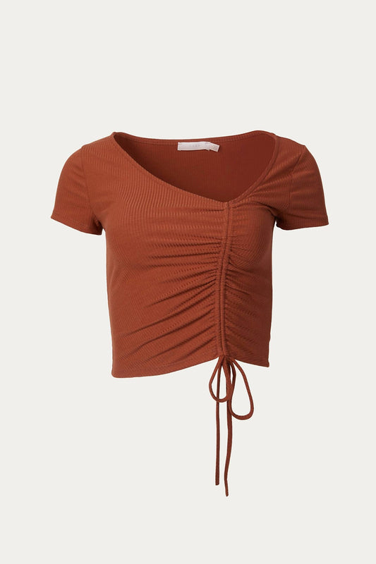 RUCHED CROPPED TOP