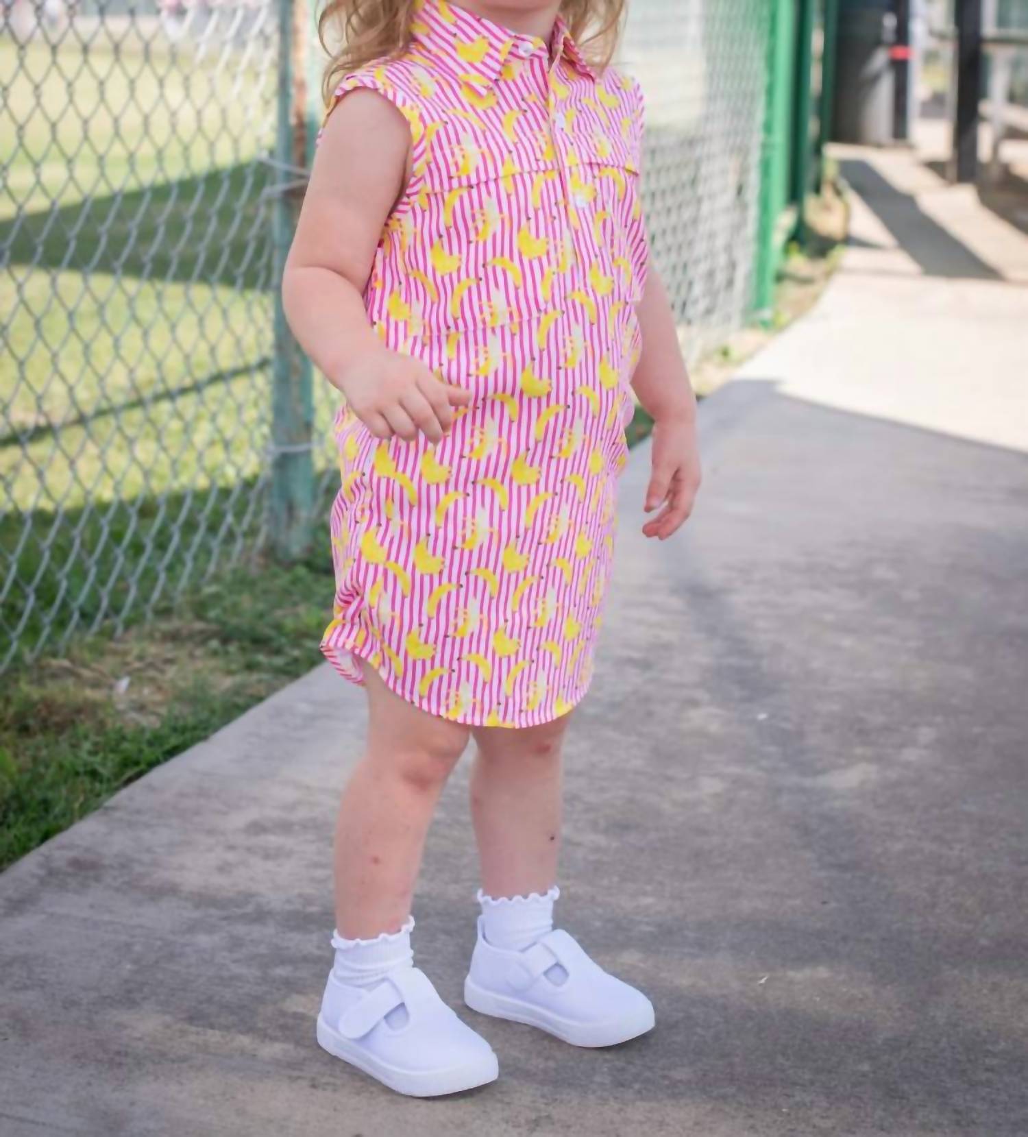Blue Quail Clothing Co. - Girl's Sleeveless Dress Bananas