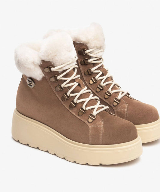 Nerogiardini - Women's Faux Sherling Hiker Boots