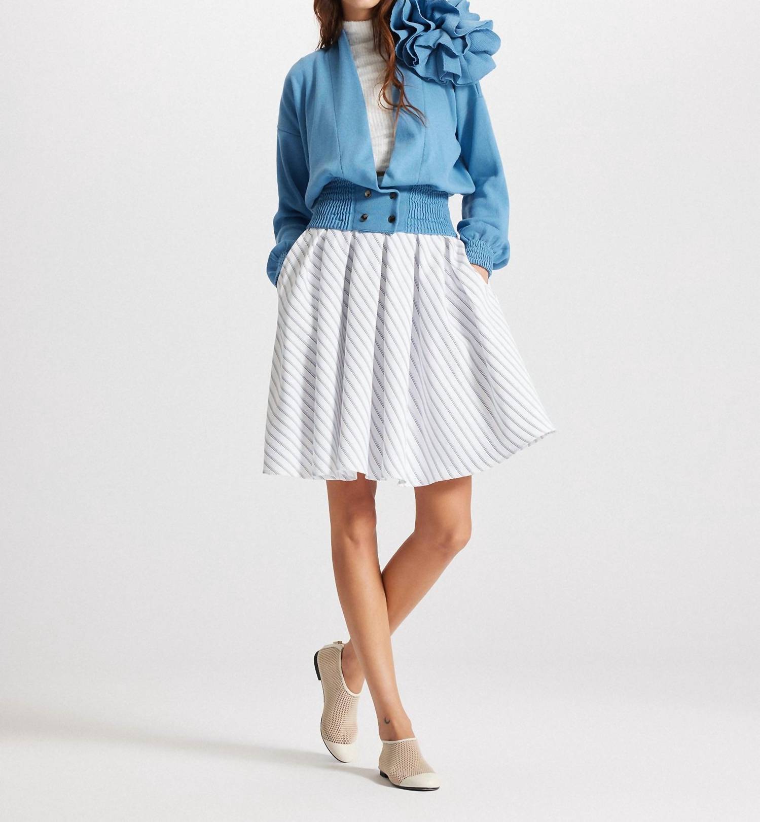 Theo The Label - Women's Nomia Ribbed Waist Rosette Cardigan