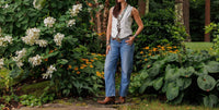 TASHA POLIZZI Lilith V-neck Vest in white - women's jacket - alternate view