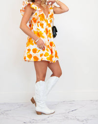 Peach Love - Poplin Floral Romper