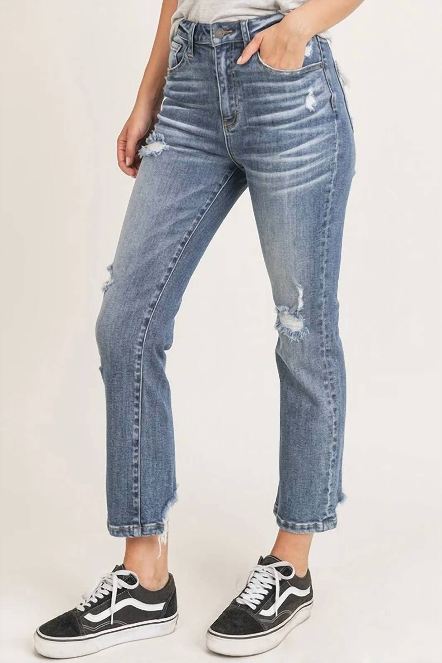 Risen - Women's Vintage Washed Straight Jeans