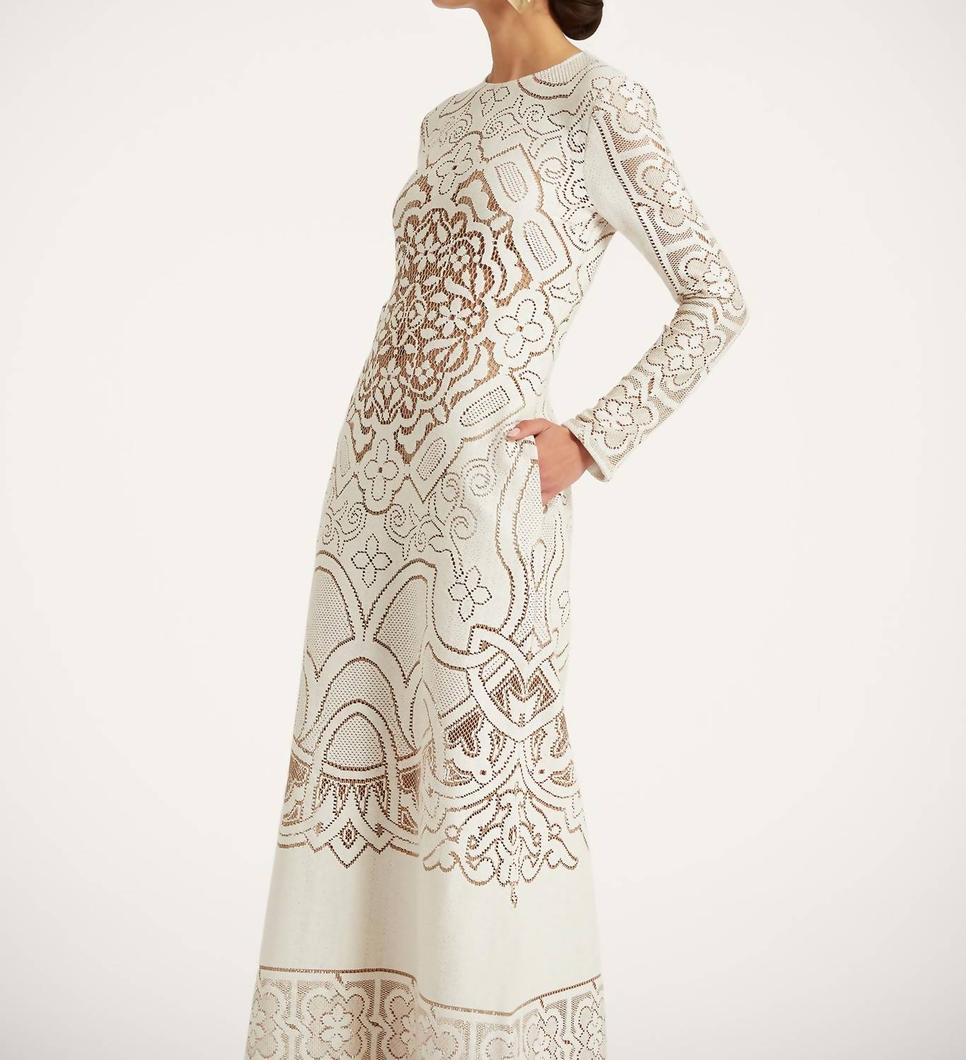 La Doublej - Women's Lacey Long Sleeve Swing Dress
