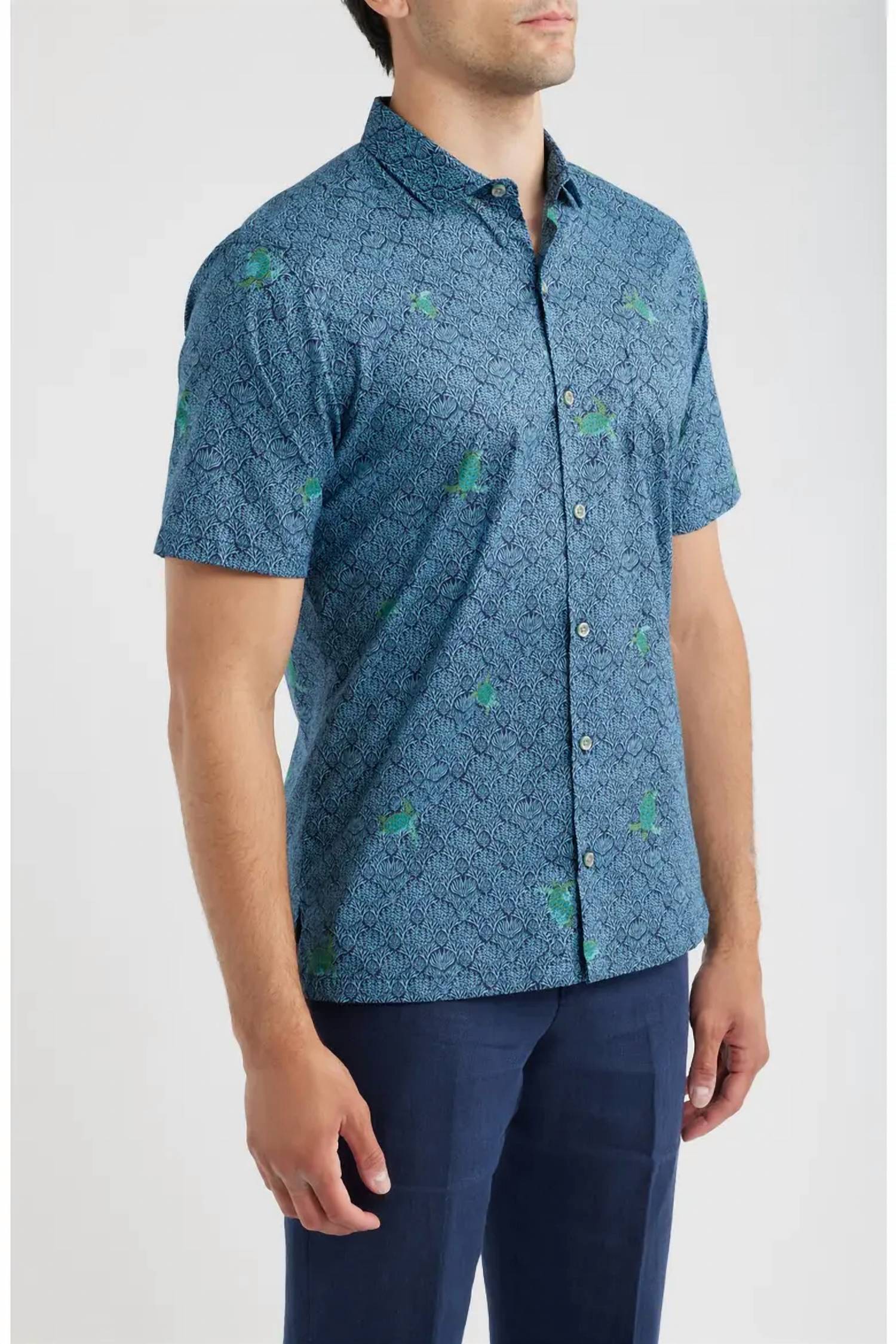 Tori Richard - Chelonian Short Sleeve Cotton Button Up Shirt - Plus