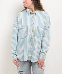 Blu Pepper - Kellan Striped Shacket