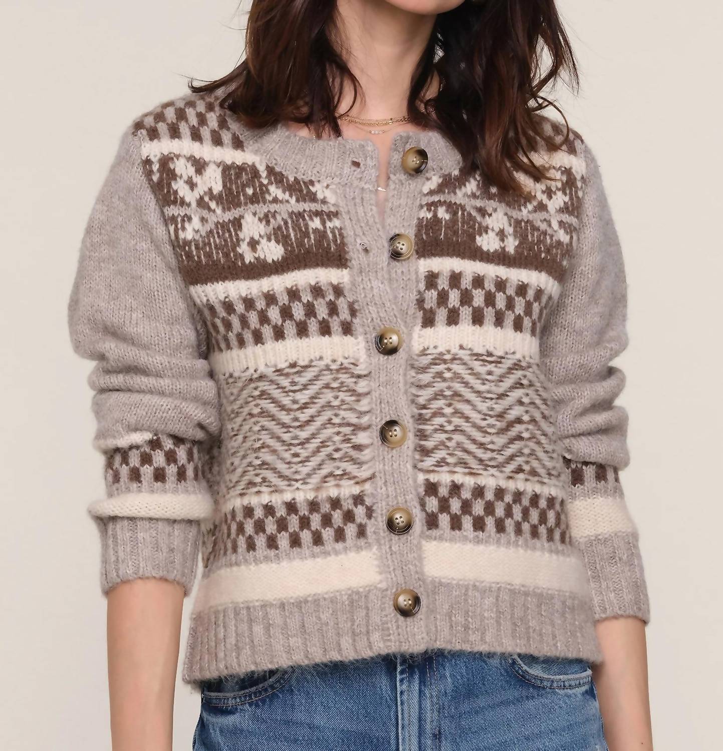 heartloom Rocky Rounded Neck Cardigan in one color - women's cardigan