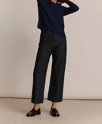 M.PATMOS Fleet Cropped Pant in denim oxford - women's pants - detail view