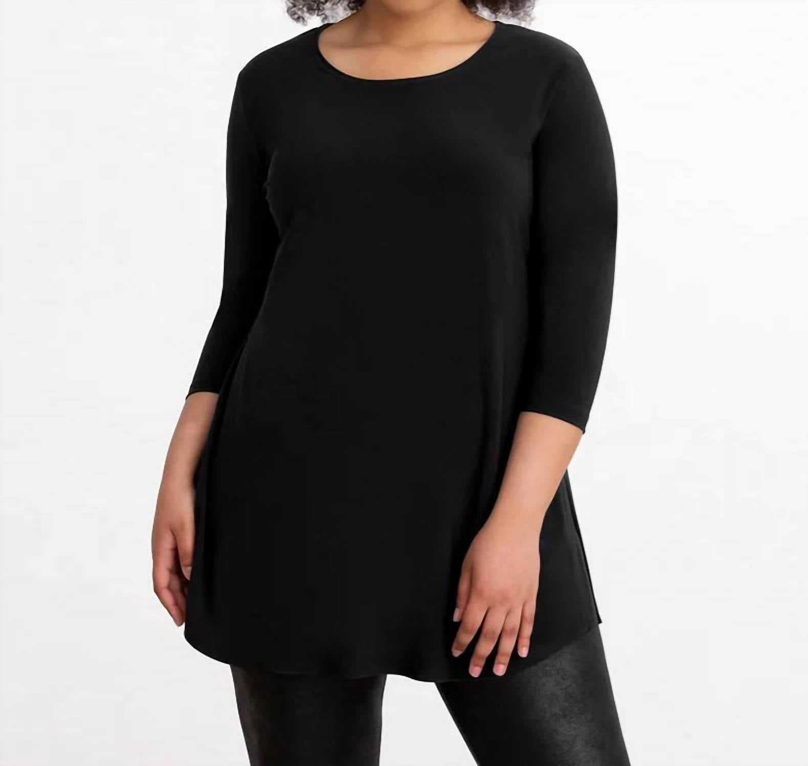 Sympli - Jewel Neck Smocked Sleeve Top