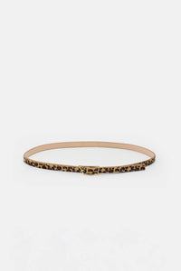 Closed - Women's Leather Belt With Leopard Print