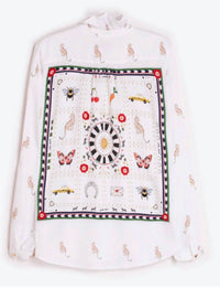 Vilagallo Women's Volantes blouse in white - women's blouse - detail view