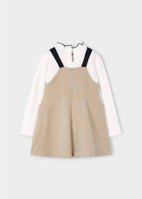 Mayoral Girl's Pinafore Dress Set in beige - kids' dress
