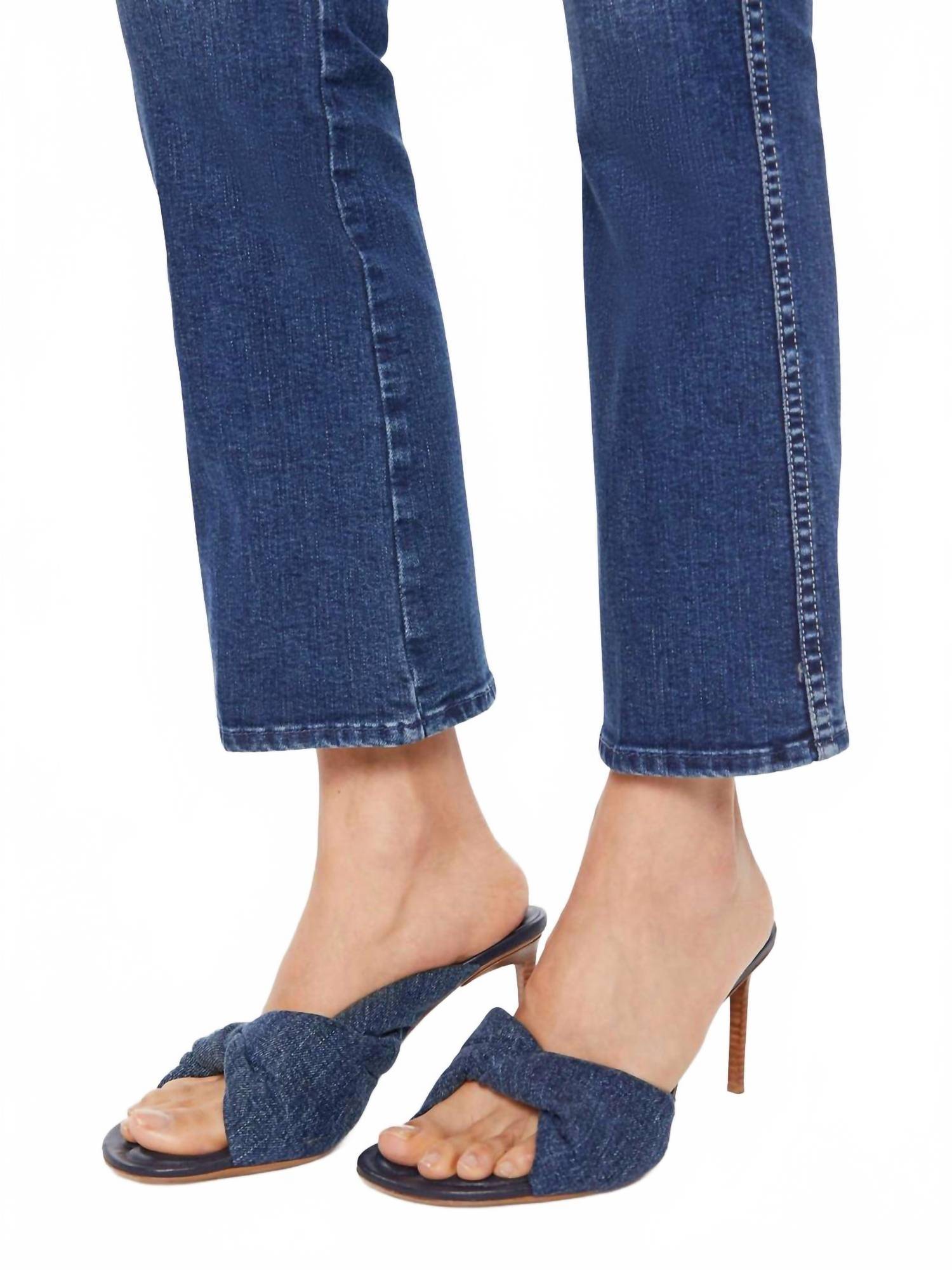 Mother Mid Rise Smokin Double Flood Jeans in start your engines 3 - women's jeans - view 5