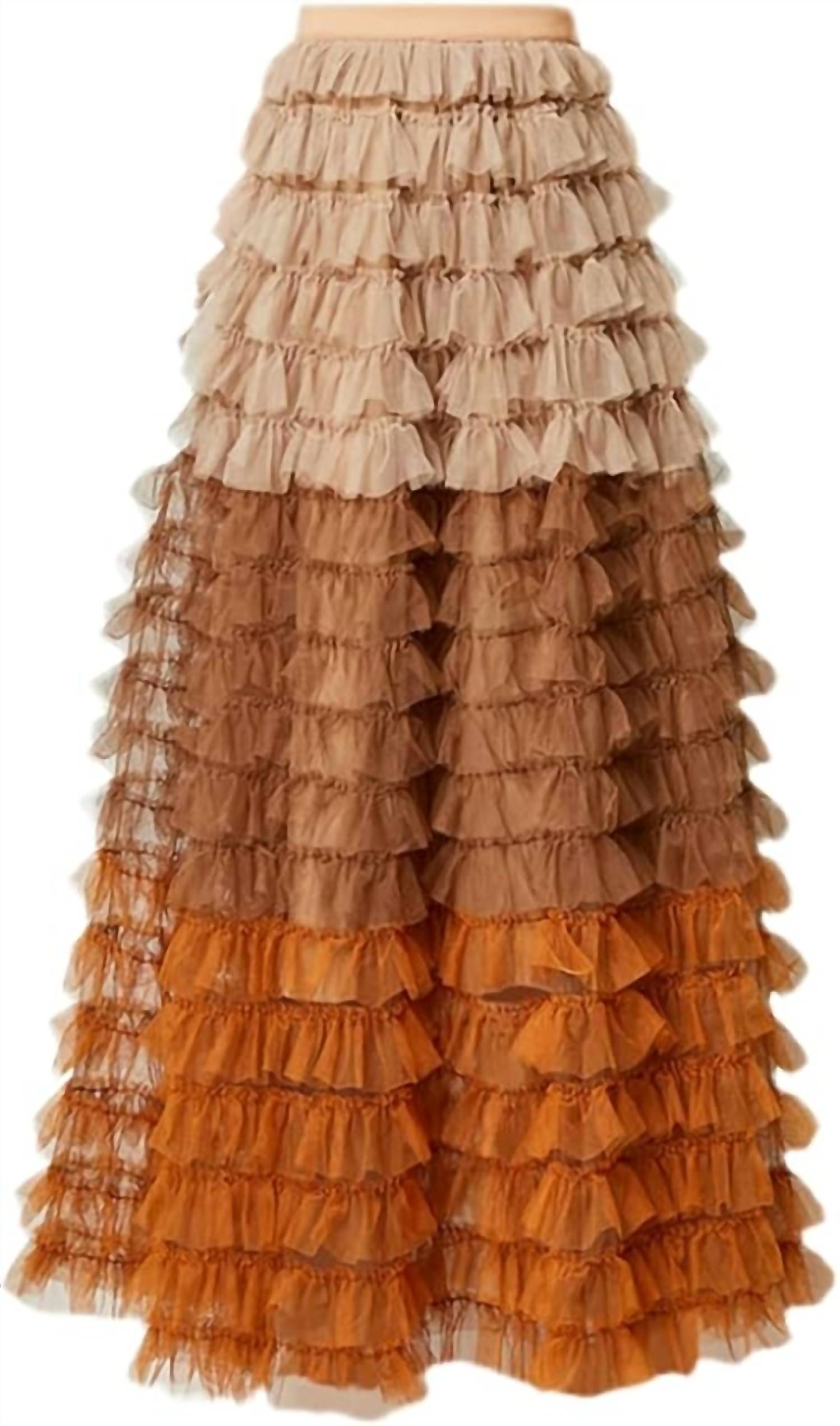 N By Nancy - Ruffle Net Maxi Skirt