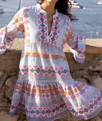 Oliphant - Bell Sleeve Tiered Mini Dress