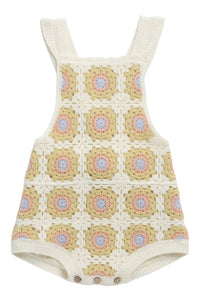 Rylee + Cru - Kid's Citron Daisy Granny Square Romper
